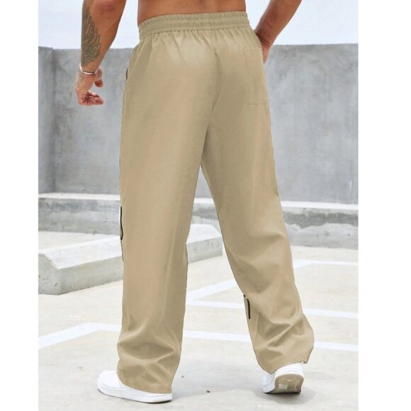 NEW Shein Manfinity Men Plus Loose-Fit, Spider Web Print Pants – Khaki, Size 2XL - Picture 3 of 13